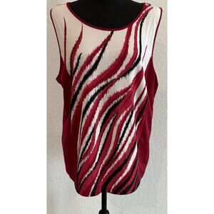 Bob Mackie Wearable Art Multicolored Sleeveless Stretch Tank Size Large